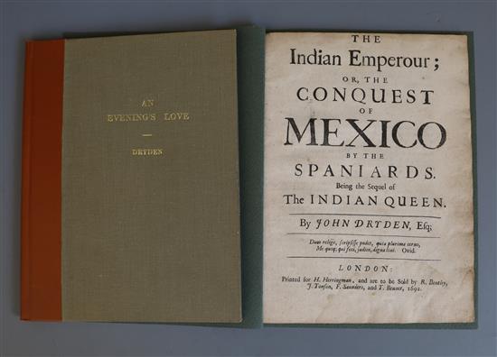 Dryden, John - An Evenings Love: or, the Mock-Astrologer, 8vo, rebound quarter leather,